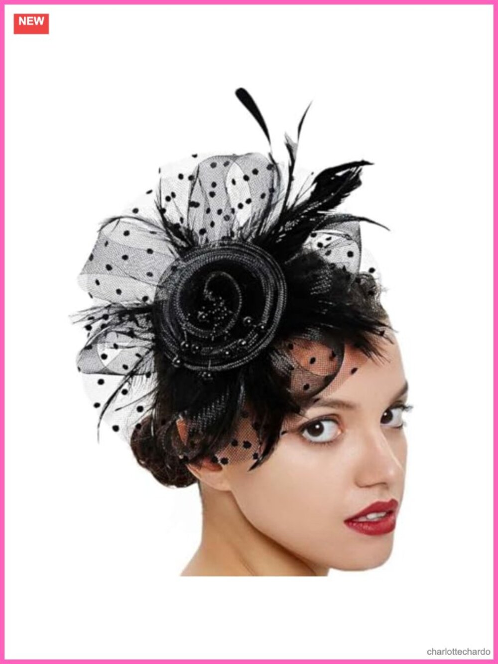 Fascinator Hat Headband Flower Mesh Feather Headpiece Tea Party Hair Accessory